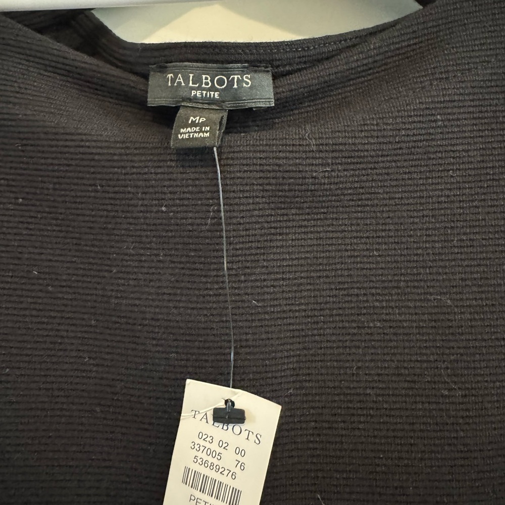 Talbots Black Ribbed Knit Top